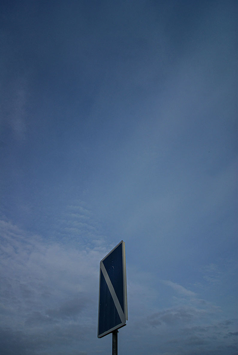 blue sky with blue sign