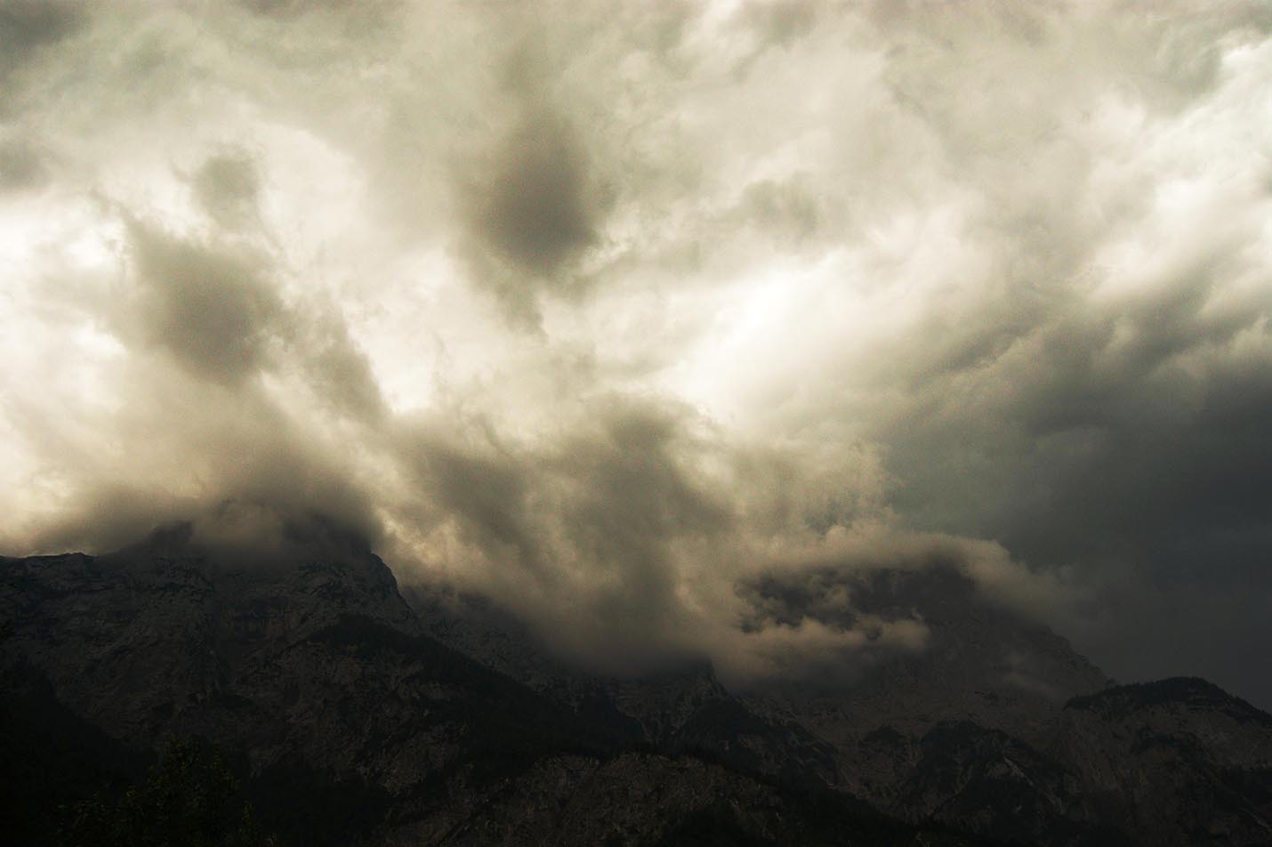 clouds on the mountains