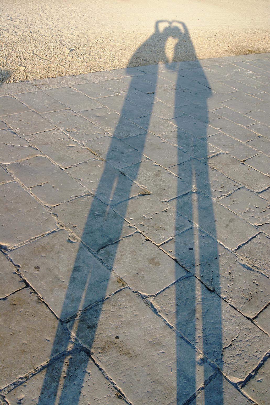 people's shadows holding hands